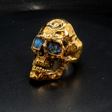 Load image into Gallery viewer, Skull Ring with Crushed Opal Eyes
