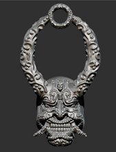 画像をギャラリービューアに読み込む, The Cursed Mask of Shuten Doji - Japanese Oni Demon Pendant