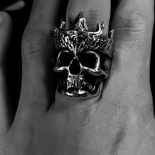 Load image into Gallery viewer, Poseidon&#39;s Rage - Greek God of the Sea Skull Ring
