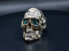 Load image into Gallery viewer, Skull Ring with Crushed Opal Eyes
