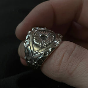sterling silver greek god ring of polyphemus the cyclops on finger