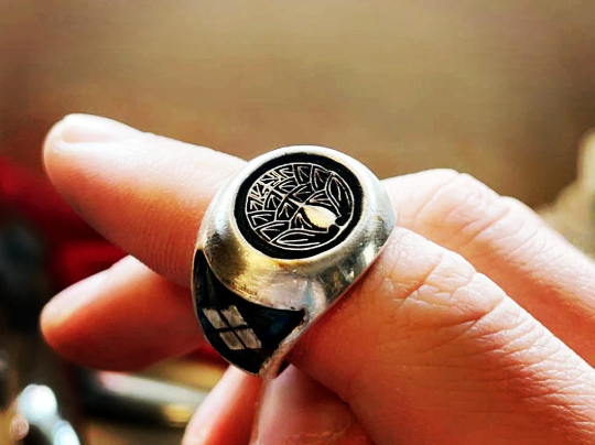 Ancient Japanese Kamon Ring - Signet Ring