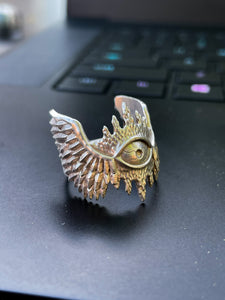 925 sterling silver hypnos god of sleep ring on a laptop